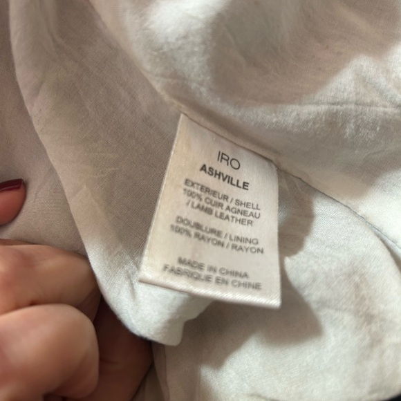 IRO black Asheville moto leather jacket size 38 - Picture 5 of 6